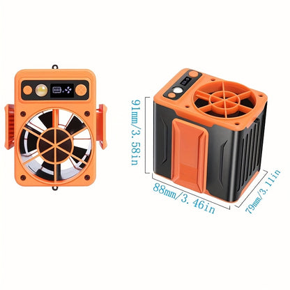 USB Portable Fan 10000mAh Rechargeable, Mini Waist Fan with, Max 22H Working Time, 4 Speeds 8000RPM Strong Airflow Wearable Personal Clip Fan Belt Fan for Outdoor, Jobsite, Farms, Traveling, Fishing