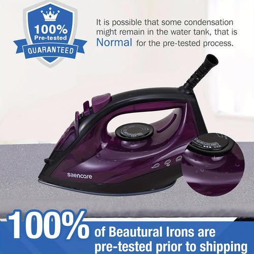 Steam Iron Household High-Pressure Non-Stick Soleplate Anti-Calcification Overheat Protection Multi-Gear Fast Heating Dry Wet Dual-Use Clothes Iron Travel Essential Pink