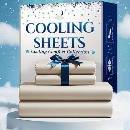 4pcs Bamboo Blend Cooling Bed Sheet Set - Kids Ultra Soft Breathable Sheets With Deep Pocket Fitted Sheet (18"-24" Height), Children, 2200 TC Cooling Fabric, Shrink & Wrinkle Resistant, For All-Season Comforter Fit, Hotel Luxury Christmas Gift