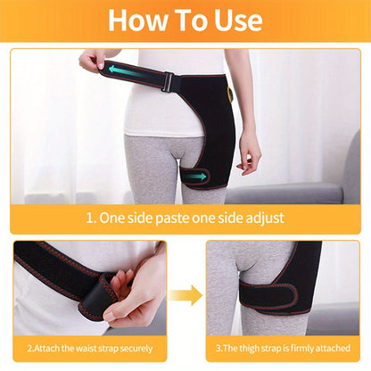 Heated Hip Brace USB Electric Heated Hip Brace with 3 Massager Vibration and Heat Settings Heated Hip Brace for Women Men