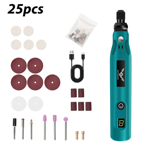 Electric Engraving Pen Kit 25/39PCS - Rechargeable Rotary Tool Set with Adjustable Speed for Engraving, Sanding, Polishing, Drilling & Etching - Portable Multifunctional Power Tool for DIY Crafts
