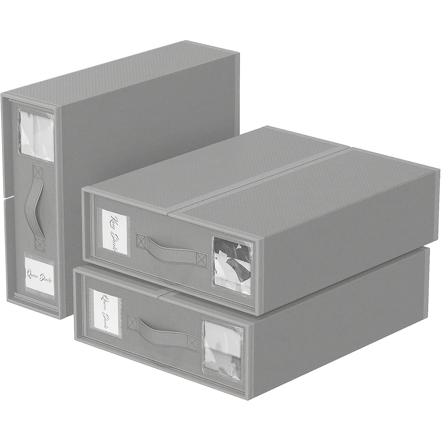 Sheet Organizers and Storage Foldable Closet Organizer Boxes for Bedding, Blankets & Clothes – Bedroom Wardrobe Under Bed Storage Containers, 3 or 6 Pack
