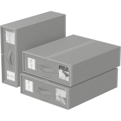Sheet Organizers and Storage Foldable Closet Organizer Boxes for Bedding, Blankets & Clothes – Bedroom Wardrobe Under Bed Storage Containers, 3 or 6 Pack
