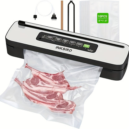 1pc 85 KPa for food Vacuum Sealer | Kitchen Essentials | 10-in-1 With Bag Storage And Cutter For Food Vacuum Sealing With 5 for food Modes For Moist/Dry/Canning, Father'S Day Gift, Independence Day Gift