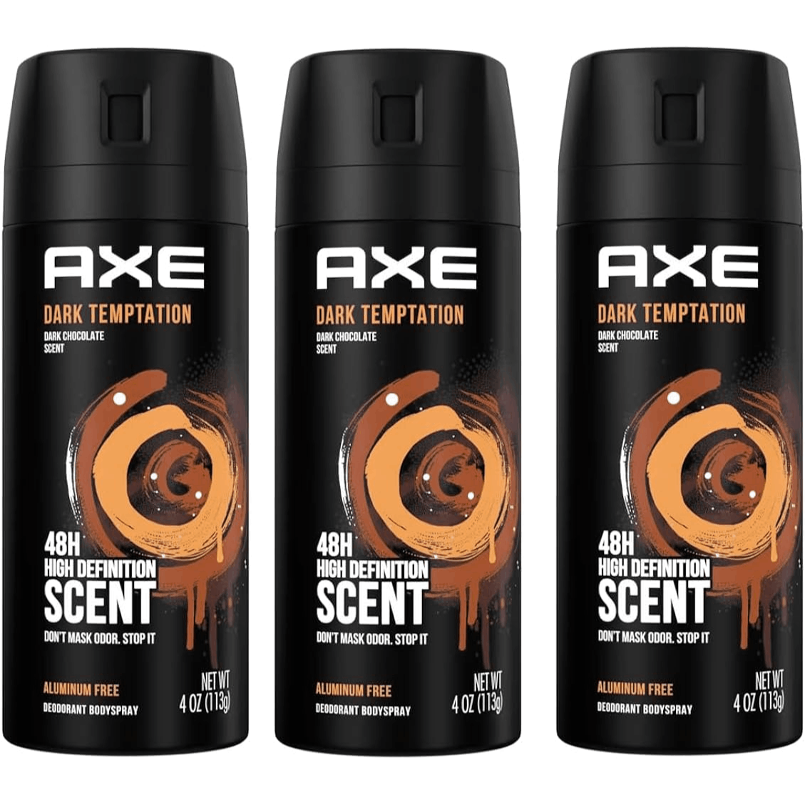3 Pack Axe Dark Temptation Spray 5 oz / 150 ml ea