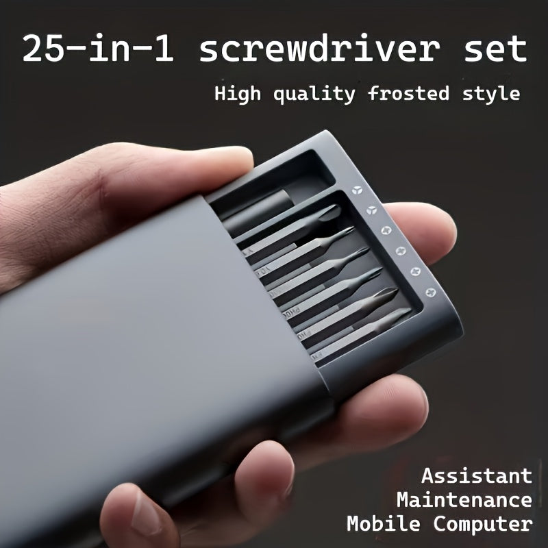 25pcs Precision Screwdriver Set with Flat-Head & Phillips/Slotted Bits - Heavy-Duty Plastic Construction, Ergonomic Grip - All-in-One Kit for Electronics, Smartphones, Watches, Glasses, Jewelry, Home Repairs - Compact Included - Ideal for