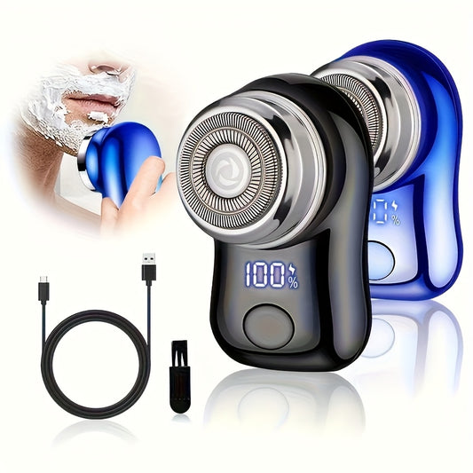 Portable Electric Razor for Men - Mini USB Rechargeable Electric Shaver, Fast Charging Cordless Beard Trimmer, Wet Dry Use, Travel & Home Office Business Gift for Men All Skin Types