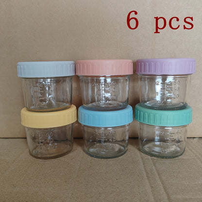 6pcs/10pcs Glass Food Storage Containers - 4oz Youngsters Food Jars with Lids Food Maker Microwave Dishwasher Freezer Safe Pickling Jars for Jelly, Jam, Honey, Spice, Essential Preserver for Home Storage And Gifting, Dessert Cup, Ice Cream Bowl