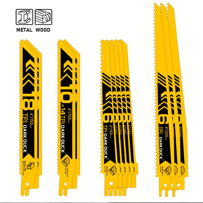 5/12pcs Reciprocating Saw Blade Set - Premium Blades, Durable Wood And Metal Cutting Blades with Storage Pouch, Long-Lasting Pruning Blades