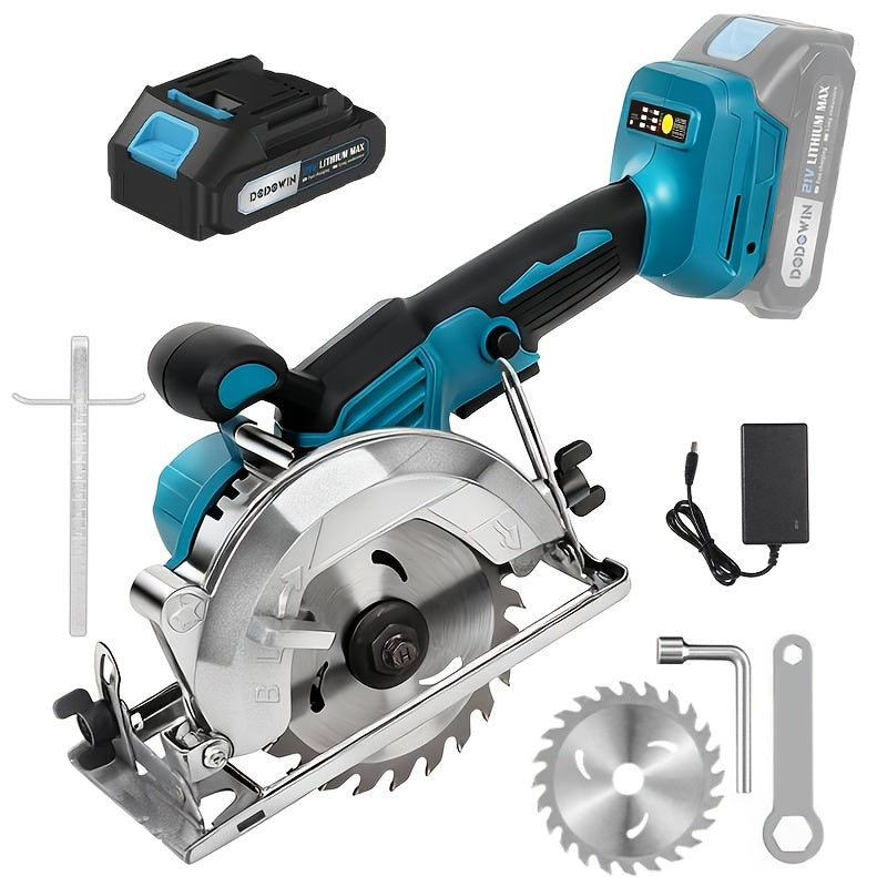 Brushless Circular Saw Kit, 21V, 1/2 Batteries, Charger And Saw Blades Included, Adjustable 45 Degree Cutting Depth, Ideal for Woodworking, Home Projects, Gift for Men