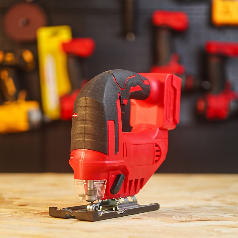 Cordless Jigsaw Tool, Brushless Motor, Variable Speed, Bevel Angle (0°-45°), LED Light, with 3-position Rail Setting for Straight Lines, Curves, Circles, And Cutting (no Battery).