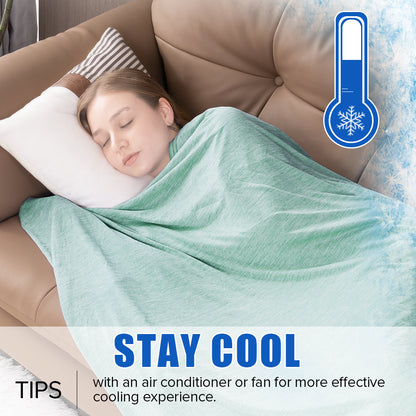 Cooling Blanket For Hot Sleepers, Summer Lightweight Breathable Cooling Throw Blanket Double-Sided Soft Blanket For Bed Couch Sofa, Night Sweats & Hot Flashes Relief