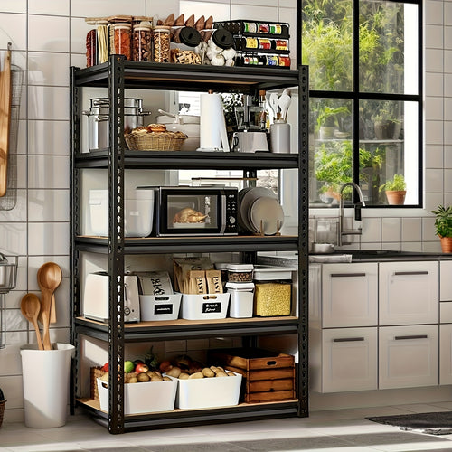 5-Tier Garage Shelving Unit 2000 lbs Capacity Heavy Duty Adjustable Storage Shelves 72"/60"H x 35.5"W x 16"D for Garage, Closet & Pantry Organization – Steel Rack Easy Assembly, Includes Gloves & Hammer