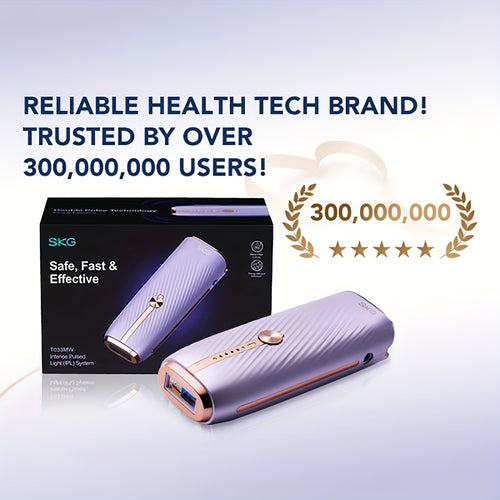 SKG At-Home Painless IPL Hair Removal Device, Permanent Dual-Pulse Epilator With Red Light Therapy Skin Care & Unlimited Flashes. Portable Travel Essential For Face, Legs, Bikini. 25-Min Fast Hair Eraser, Perfect Mother'S Day Valentine'S Gift For He