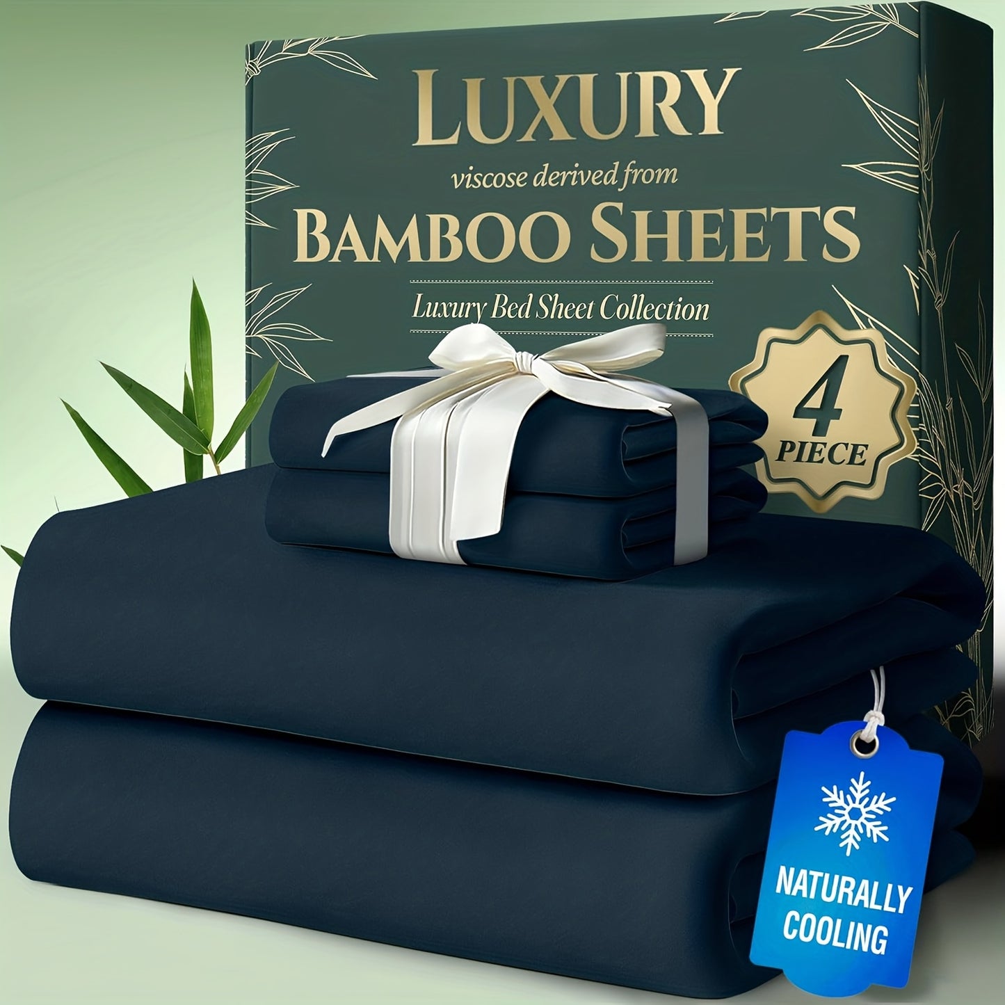 Cooling Bed Sheet Sets- Luxurious & Ultra-Soft for Kids Cooling Sheets for Hot Sleepers - Comfortable & Cool, Bamboo Blend Sheets Twin/Full/Queen/King Size/Deep Pockets