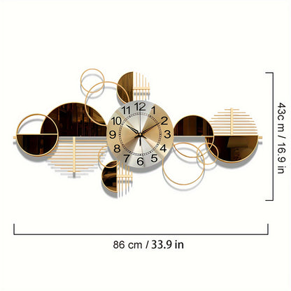 1pc Wall Clock, Metal Irregular Shape, Silent Clock No Ticking, Arched Crown Design, for Living Room Bedroom Decor, 31 X 17 Inch
