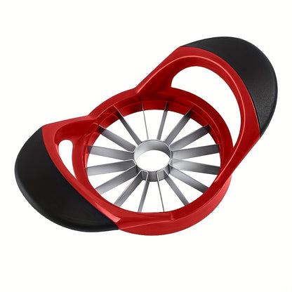 This large-sized apple cutter features ultra sharp blades that can remove the core from apples or pears with just one press and evenly divide them into 16pcs. Durable and rust resistant, it is an efficient assistant for family gatherings and chef
