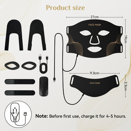 FDA Cleared, Red Light Relax, 7-color LED Light Relax Mask Skin Care, LED Face And Neck Mask (red) - Wavelength Suitable for Home Use, Easy to Achieve Advanced Skin Care, Improve Skin, Acne Whitening And Hydration