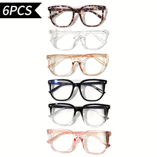6 Pairs of Women'S And Men'S Anti Blue Light Glasses, Computer Reading/Gaming/Tv/Mobile Phone Glasses Suitable for Men And Women to Prevent Eye Fatigue