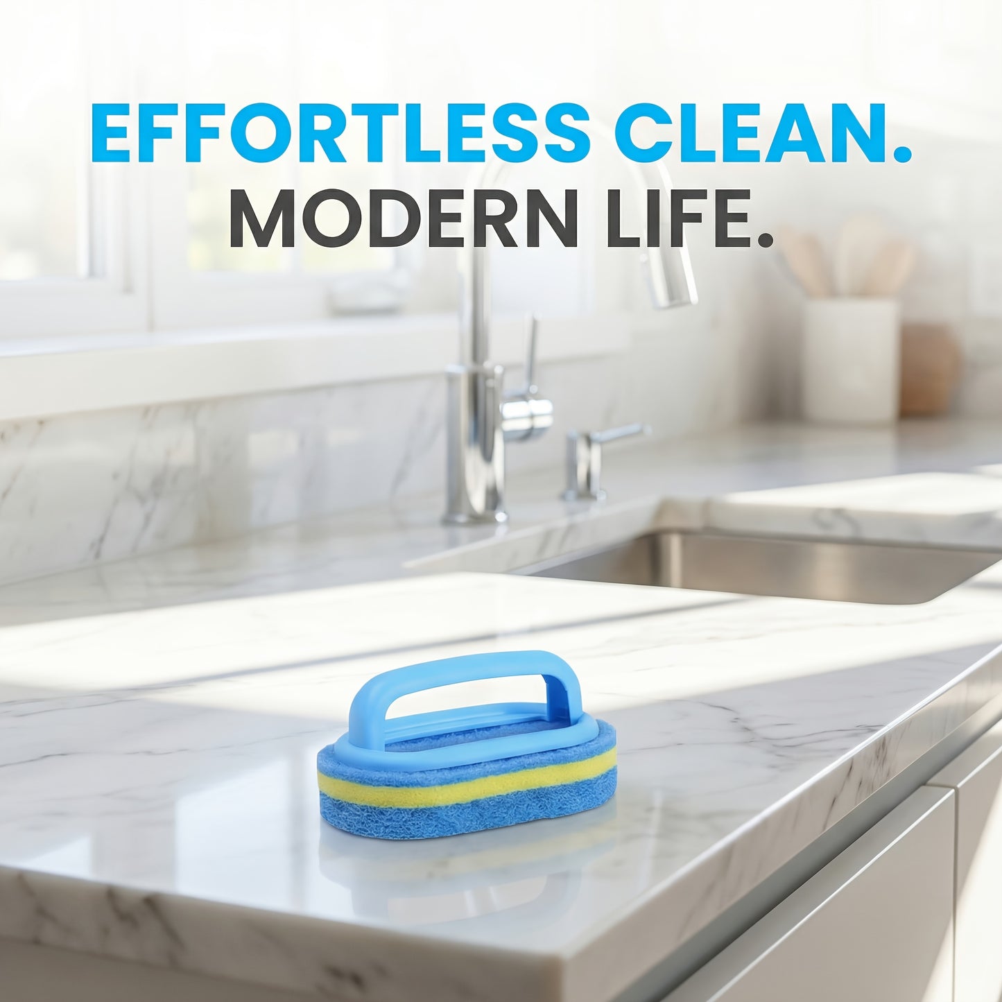 5pcs Thickened Natural Sponge Cleaning Brushes, Ergonomic Handle, Quick-Drying And Gentle, for Multi-Surface Cleaning Including Kitchen, Bathroom, Pool, And Dishware, Durable And Pill-Free.