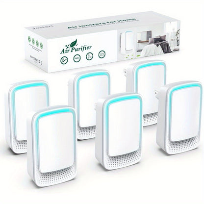 Plug-in Ionic Air Purifier Filterless Silent Odor Neutralizer for Home Bedroom Bathroom Office Gym Pet Odor Smoke 24/7 Freshener Zero Maintenance Compact Space-Saving Design 2 4 6 Pack