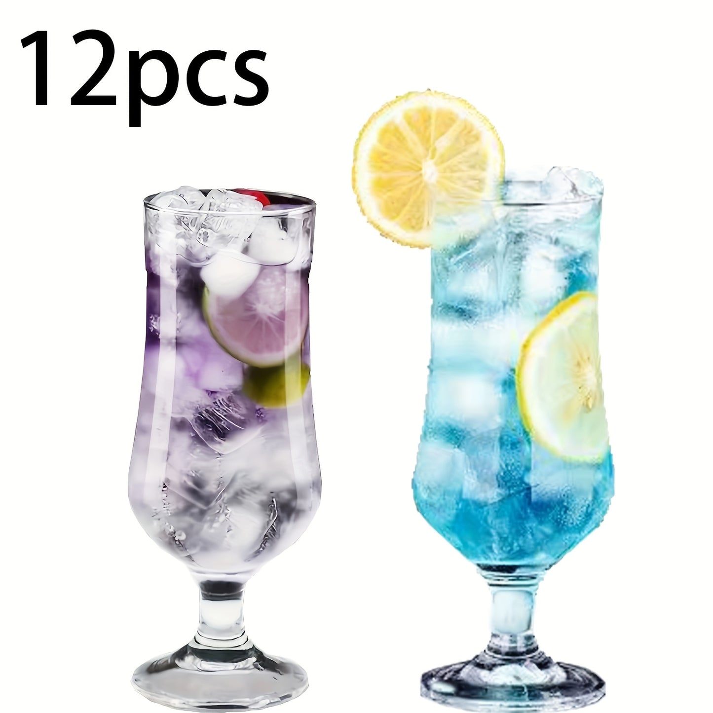 12/6pcs Drinking Glasses Glass Crystal Tumbler -Mojito Glass, Tom Collins Bar Glassware, 13 Oz Highball Tumblers Ideal For Water, Juice, Cocktails, Whiskey - Perfect For Christmas, Halloween, Thanksgiving, Valentine'S Day, Mother'S Day