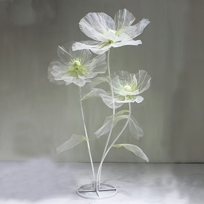 Artificial Silk Peony Flowers Giant Set of 3 Large Fake Flowers with Base & Branches for Wedding, Birthday Party, Home Decor & Window Display – 8 Colors
