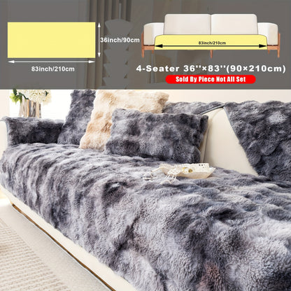 Faux Sofa Cover, Modern Gradual Change Lamb, Thick Fluff, Pet Friendly, Polyester Fiber, Machine Washable, No Printing, Dye Printing, 450-500g Fabric, Suitable for Single, Double, Triple and Combination Sofas