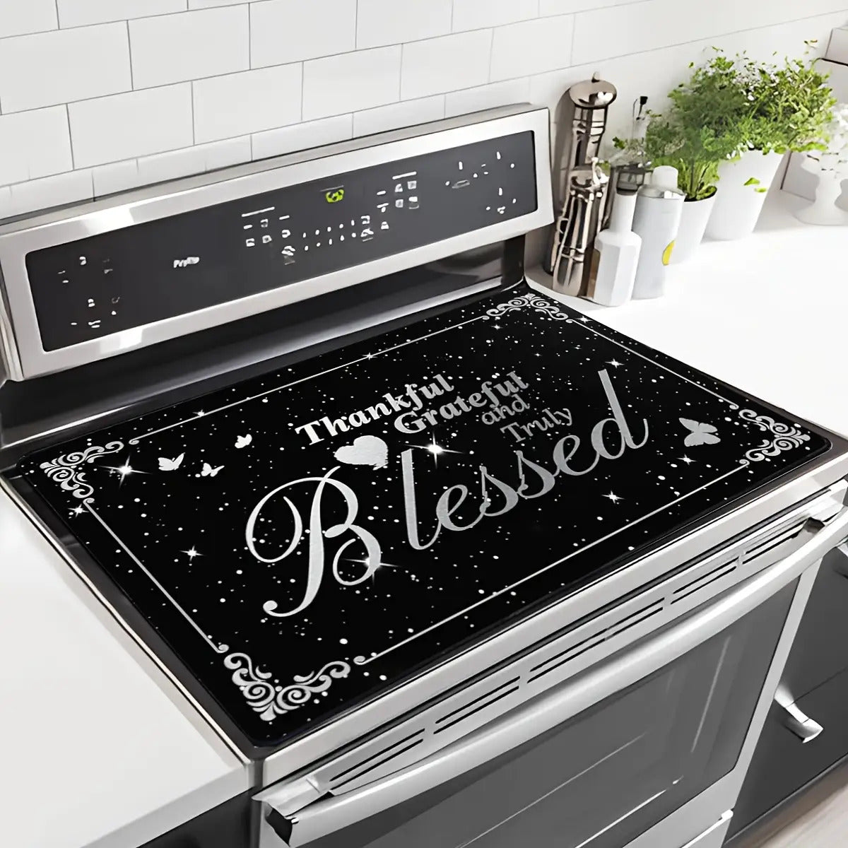 Heat-Resistant Scratch-Proof Glass Cooktop & Appliance Protector - Dishwasher/S Washer/Dryer Safe Cover, Expands Counter Space, Elegant /White Stove Cover for Ovens, Dishwashers, Washing Machines - Compatible with most Glass Surfaces