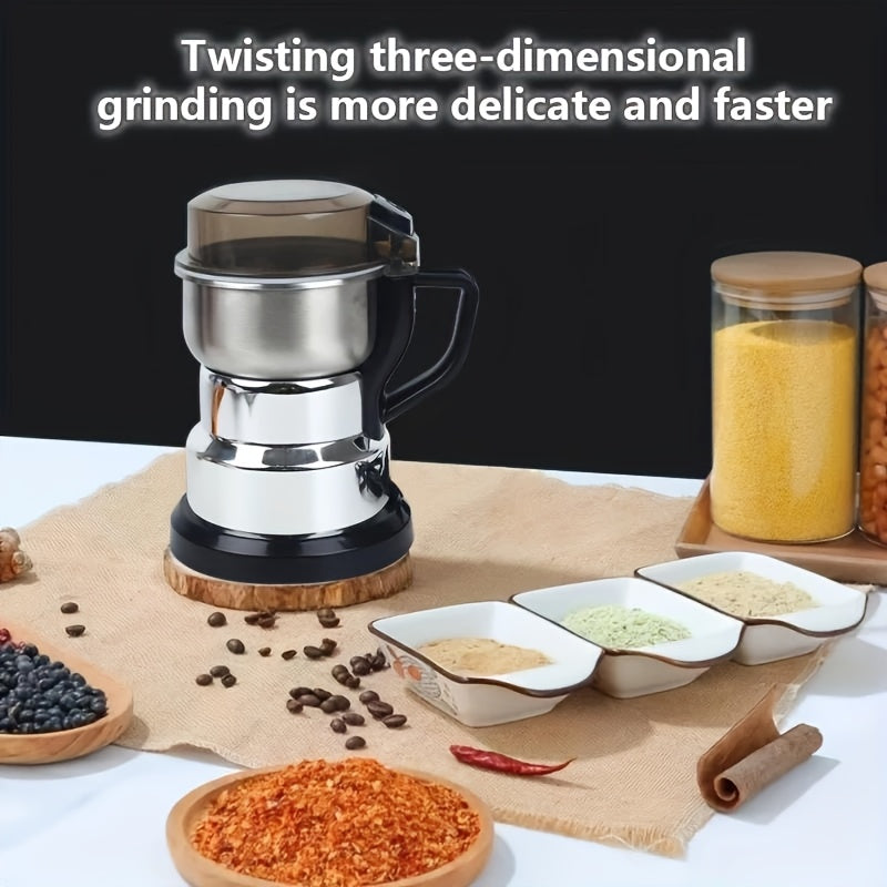 Grinder, 10-Second Quick Grinding, Grain Coffee Bean Grinder, Suitable for Beans, Spices, Nuts, 4-Blade Stainless Steel Electric Coffee Bean Grinder, 400Ml/14Oz Deep Grinding Chamber, Dry And Wet Dual-Purpose Food Processor, Quick And Even Grinding