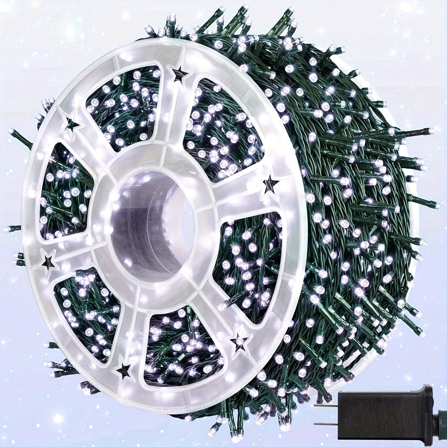 500 LED Christmas Lights, 170 Feet, 8 Lighting Modes with Memory Plug, Transparent Wire Lights, Suitable for Outdoor Birthday Christmas Party Balcony Decoration (Cool White Light/Warm White Light), Outdoor Lights