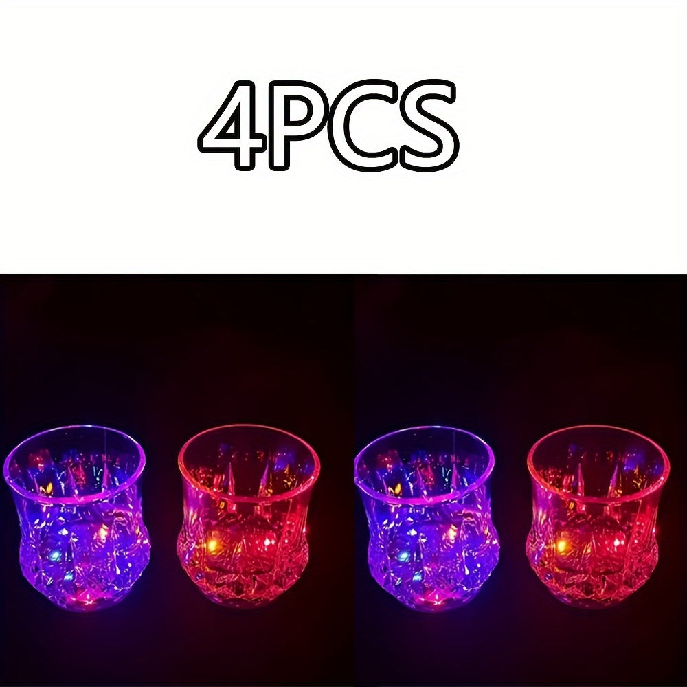 2/4/6 Light Cups, Pour On The Bright Induction Pineapple Cup, Glow In The Dark Party Supplies, Colored LED Light Cups, Suitable for Parties, Birthdays, Christmas, Disco, Valentine's Day Birthday Gifts (6.76oz)