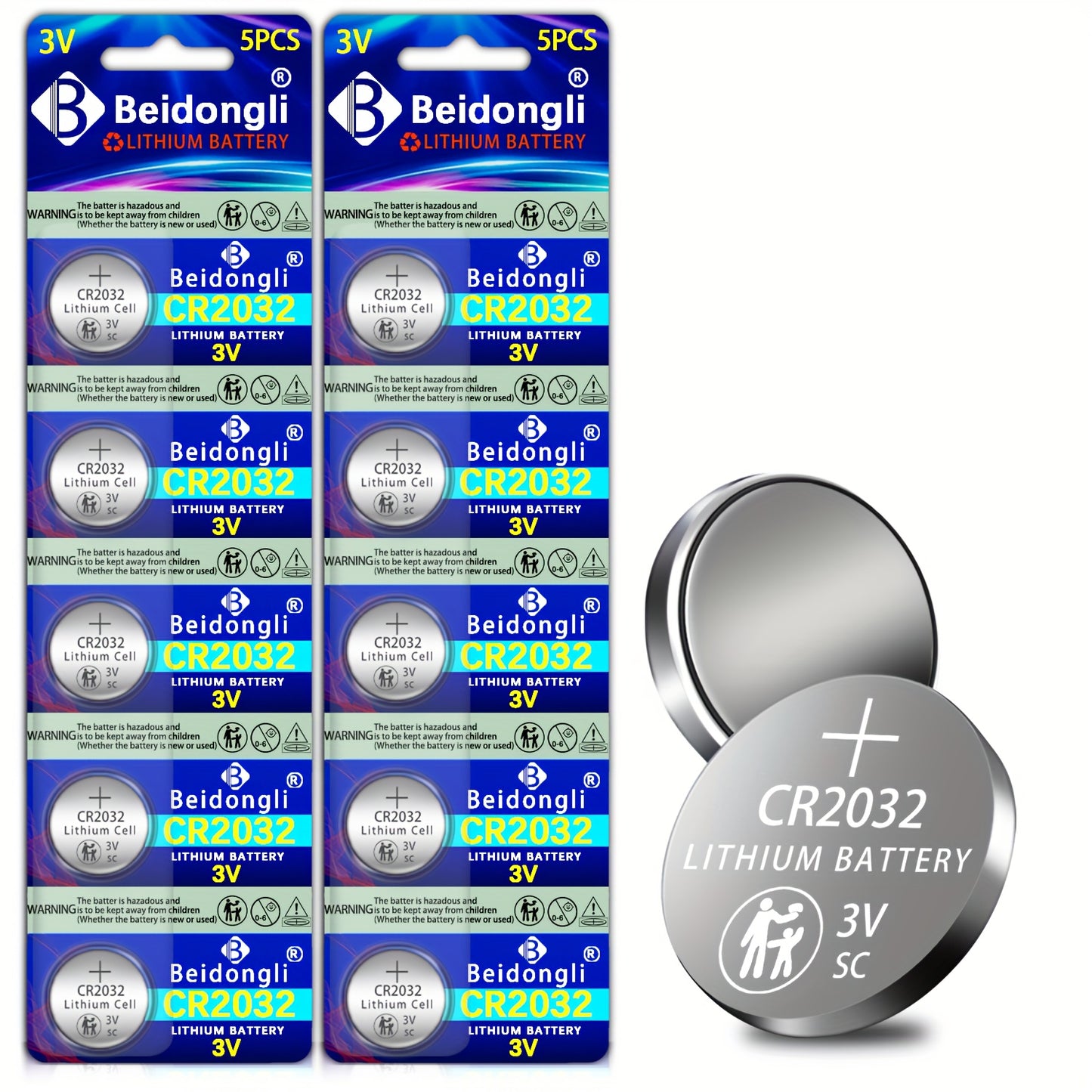 [CR2032 Lithium Battery] CR2032 10/20/30/40 Pcs Coin And Button Cell 3V Lithium Battery CR2032 Keyless Remote Control Non-Rechargeable Long-Lasting
