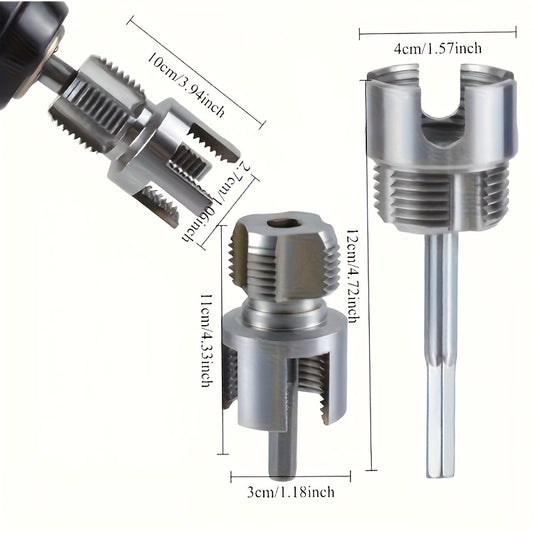 Pipe Threading Tool Set 3 Piece Heavy Duty Alloy 1/2 3/4 1 Inch Internal External Thread Tap Drill Compatible for PVC PPR MPP Pipe Installation