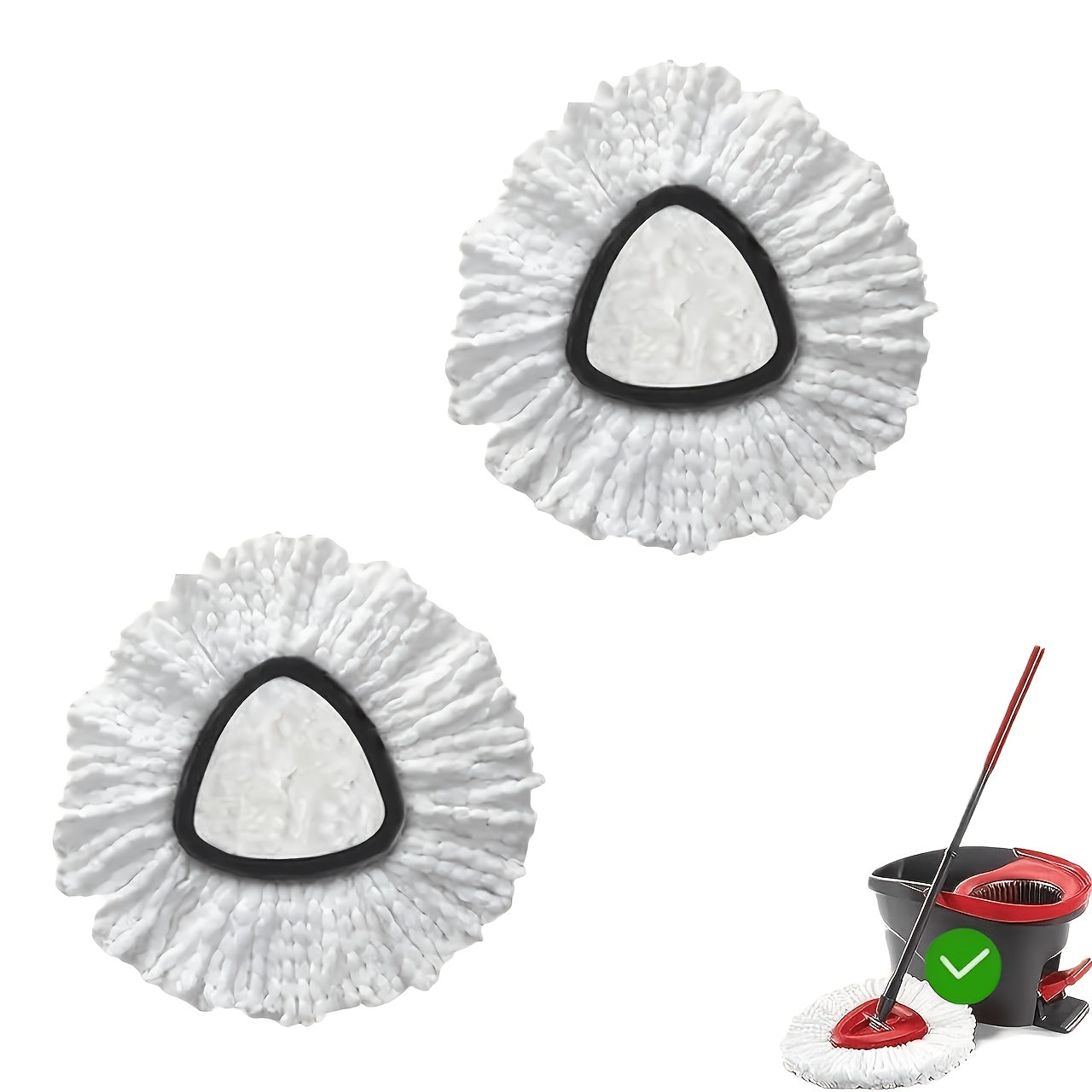 2/5/10/20-pack Microfiber Rotary Mop Replacement Heads - 360-degree Cleaning Triangular Mop Heads, Suitable for Rotary Mop Systems, Enhancing Floor Cleaning Efficiency