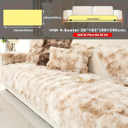 Faux Sofa Cover, Modern Gradual Change Lamb, Thick Fluff, Pet Friendly, Polyester Fiber, Machine Washable, No Printing, Dye Printing, 450-500g Fabric, Suitable for Single, Double, Triple and Combination Sofas