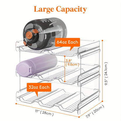 Stackable Water Bottle Organizer, for Cabinet, Kitchen Pantry Organization And Storage, Tumbler Travel Mug Cup Holder, Plastic Fridge Wine Racks, Hold 5/6/11 Bottles for Business for Business
