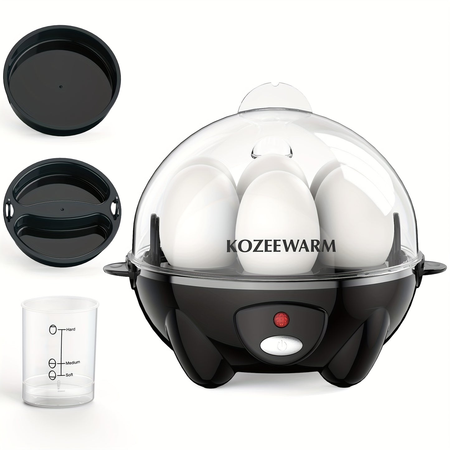Egg Cooker with Auto Shut-Off – Single & Double Layer Electric Egg Boiler for Hard Boiled, Soft Boiled, Scrambled, Omelette Eggs, Steamed Vegetables & Dumplings