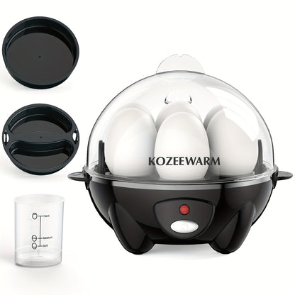 Egg Cooker with Auto Shut-Off – Single & Double Layer Electric Egg Boiler for Hard Boiled, Soft Boiled, Scrambled, Omelette Eggs, Steamed Vegetables & Dumplings