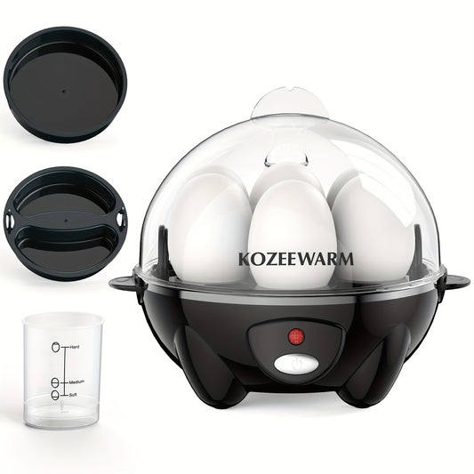 Egg Cooker with Auto Shut-Off – Single & Double Layer Electric Egg Boiler for Hard Boiled, Soft Boiled, Scrambled, Omelette Eggs, Steamed Vegetables & Dumplings