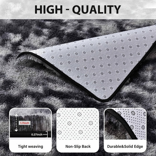 1pc Thickened Tie-Dye Ultra-Soft and Comfortable, Fluffy Texture, Perfect for Living Room, Bedroom, Office - High-Quality Indoor Mat, Available in Multiple Colors, Indoor Mat | Stylish Floor Covering | Machine-Woven Textile, Home Carpet Decoration