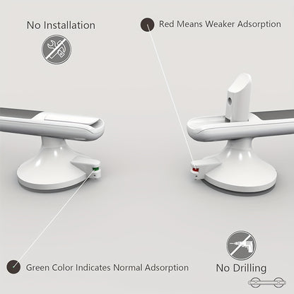 1pc Safety Handrails for Seniors - Easy Installation Without Drilling, Featuring Non-Slip Surfaces for Bathrooms, Equipped with Strong Suction Cups, Made of Durable Plastic, Ideal for Use in Bathrooms, Kitchens