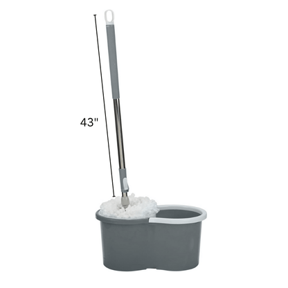 Pink Spin Mop and Bucket with Wringer Set, 360° Spinning Mop Bucket System with 4 Microfiber Mop Replacement Heads and Stainless Steel Adjustable Handle for Floor Cleaning