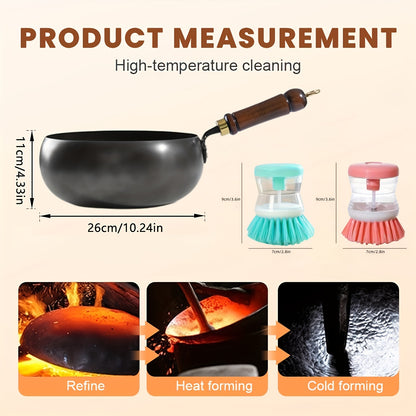 Japanese Wok, Ideal for Pots And Pans Set, Large Bellied Non Stick Cookware, Heat Resistant Handle, Fit Gas Induction Stoves, Pressure Cooker Fast Stew, Chafing Dish Alternative, Kitchen Accessories & Gadgets, for Camping, Soups Stewing