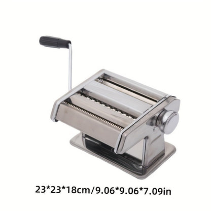 Manual Pasta Maker - 9 Adjustable Thickness Settings, Stainless Steel Pasta & Noodle Cutter for Spaghetti, Fettuccine, Lasagna & Dumpling Wrappers, Durable Kitchen Tool with Stable Structure