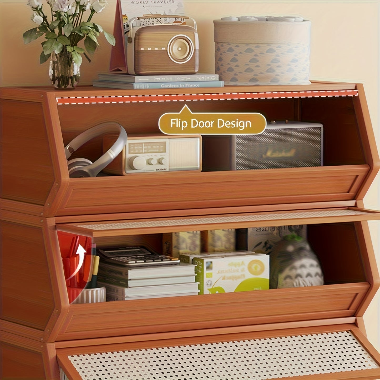 Stackable Bamboo Shoe Rack 20-33.85in With 1 Flip Drawer Narrow Freestanding Storage For Entryway Living Room