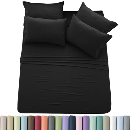 Hannah Bedding 6-PieceSheet Set – Soft Brushed 100% polyester, 20 Vibrant Colors, 6 Different Sizes – Stylish, Comfortable & Fade-Resistant