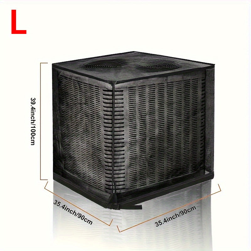 Heavy-Duty Outdoor Central Air Conditioning Cover Full Protection Against Debris, Bugs, Rain, Snow, UV Rays Reathable Mesh Design with Adjustable Buckle Straps for Residential Commercial Use 3-in-1 Debris/ Bug/ Leaf Protection