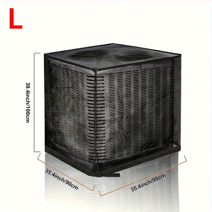 Heavy-Duty Outdoor Central Air Conditioning Cover Full Protection Against Debris, Bugs, Rain, Snow, UV Rays Reathable Mesh Design with Adjustable Buckle Straps for Residential Commercial Use 3-in-1 Debris/ Bug/ Leaf Protection