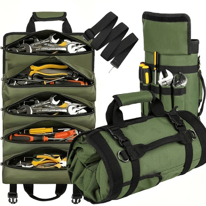 Collapsible Tool Bag Organizer for Hardware Storage | Foldable Tool Kit Bag for Carpentry Electricians Automotive Repairs Outdoor | Portable Buggy Bag Easy Transport